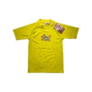 Kanu Surf Girls Rashguard Swimwear Daria Yellow UPF 50+ 14/16 NWT